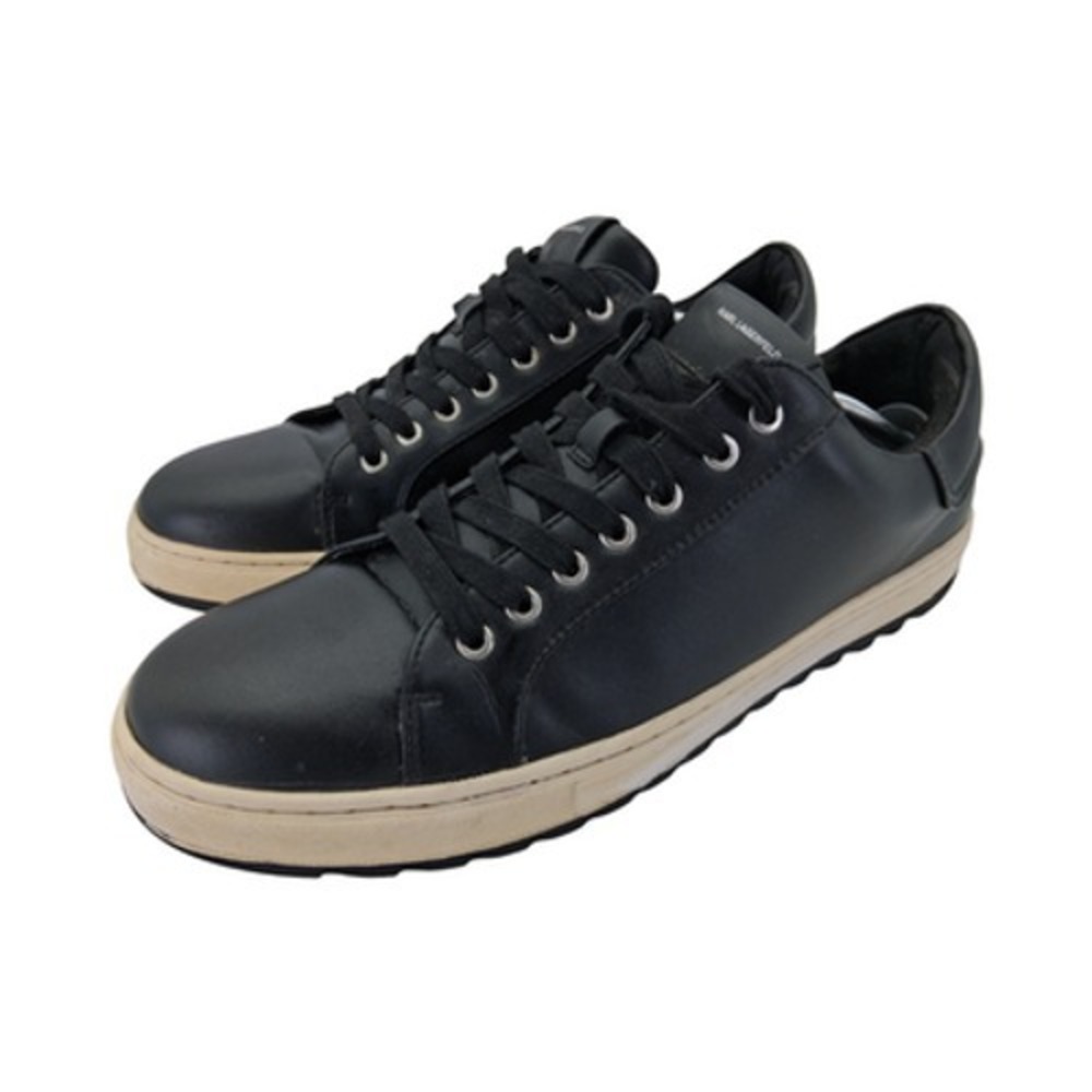 Karl Lagerfeld Paris Shoes Mens Size 13 Black Leather Low Top Casual Sneakers
